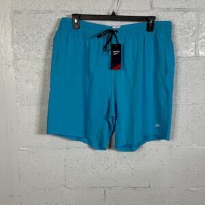 Reebok Men's Regular-Fit Moisture-Wicking 9" Woven Shorts, bold cyan blue 2XL